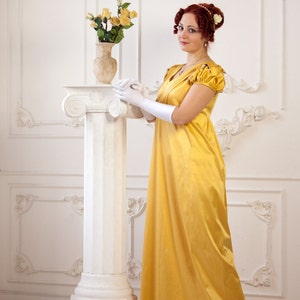 Yellow Regency Dress, Napoleonic Fashion, Regency High Waistline - Etsy