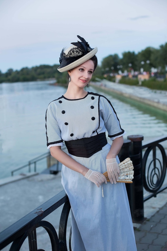 Edwardian Walking Dress 1910 Seaside Walking Costume Etsy Canada
