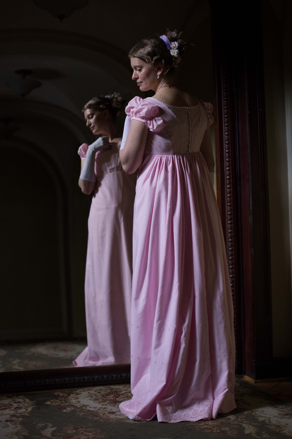 Embroidered Regency Dress Rose Regency Ballgown Etsy