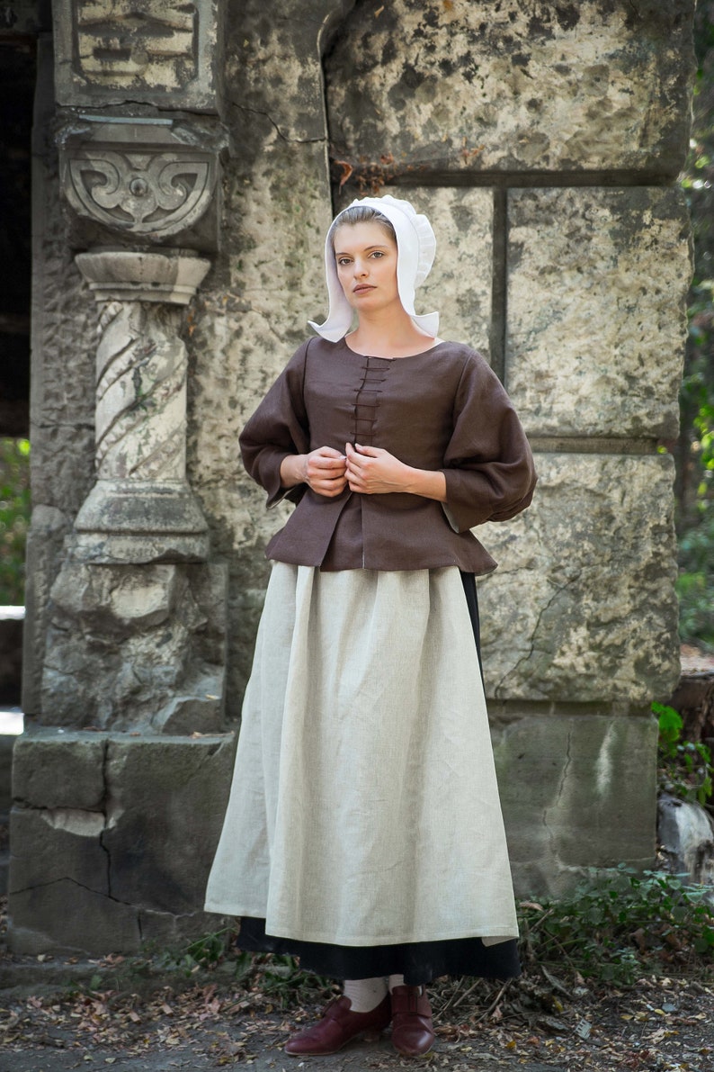 Seventeenth Century Linen Peasant Costume 1600s Witch Etsy