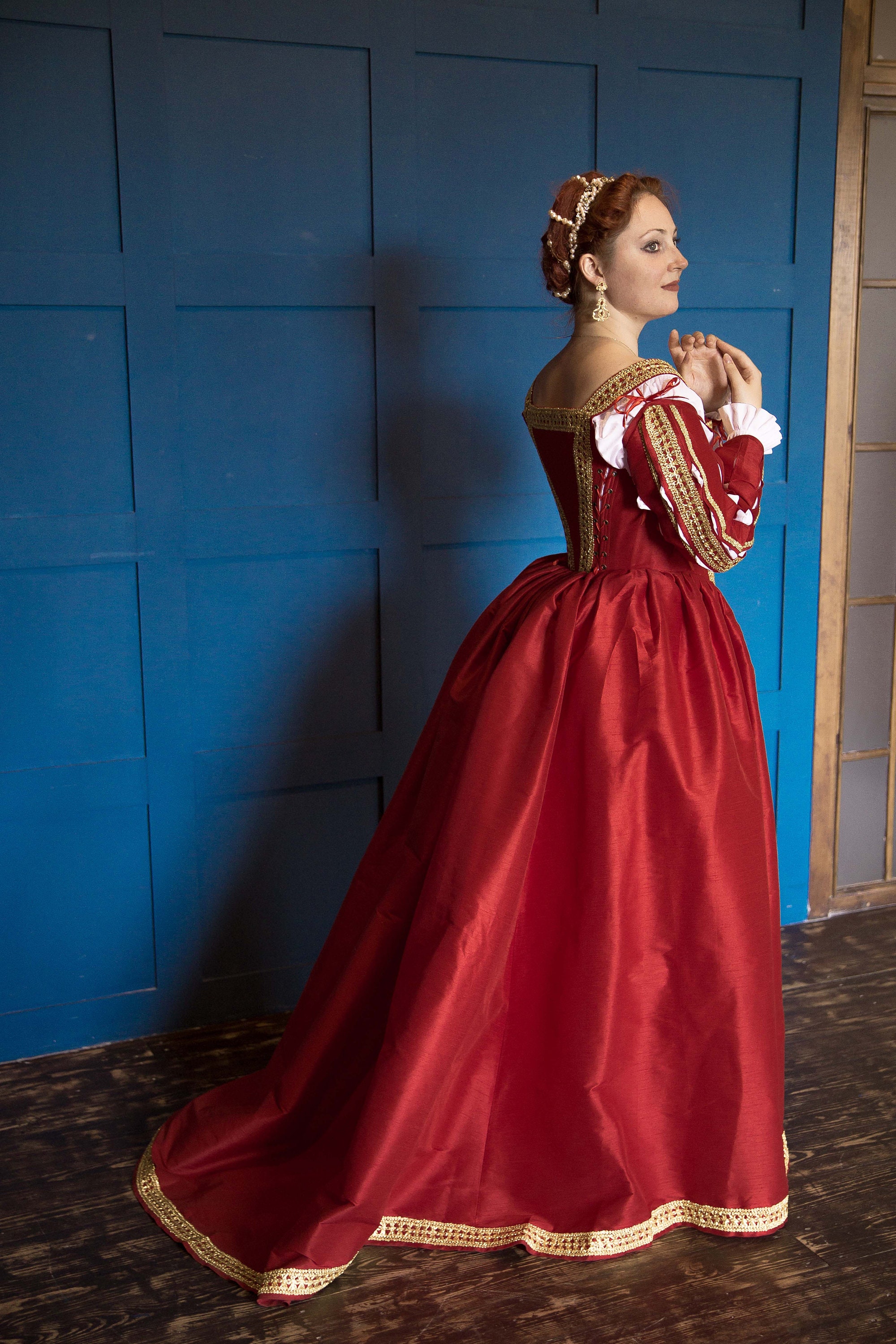 Visum Misbruge impuls Red and Gold Renaisance Dress 1500s Italian Renaissance Gown - Etsy