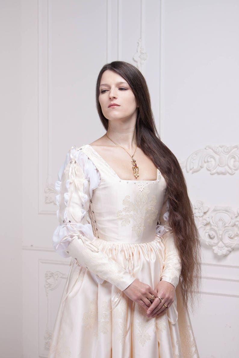 Renaissance Wedding Dress Ivory 15th Century Italian Gown | Etsy Renaissance Wedding Dress Ivory 15th Century Italian Gown | Etsy