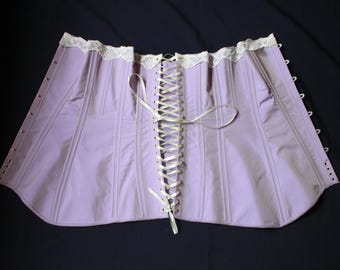 Titanic Era Lilac Corset, 1910s Edwardian Udergarments Individually Tailored
