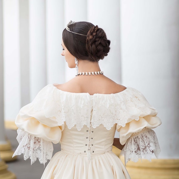 Young Victoria Wedding Dress, 1840s Wedding Gown
