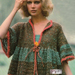 Crochet Sweater Smock Victorian Combing Bed Jacket Worked from the Neck Down PDF Instant Download