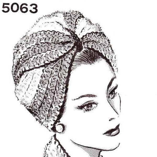 Crochet Hat Pattern Crocheted Turban and Scarf Pattern Vintage Mail Order