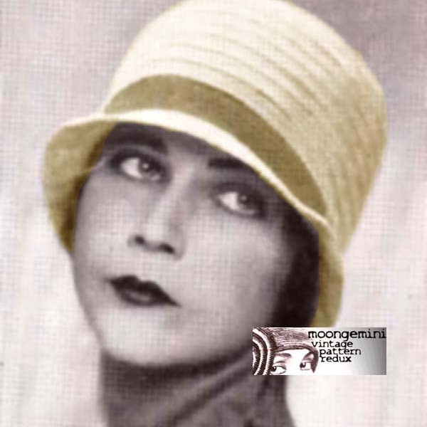 Crochet Roaring 20s Flapper Hat PDF Cloche Beanie Cap Pattern Instant Download