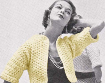 Crochet Bolero Pattern Crocheted Shrug Shortie Sweater PDF Instant Download