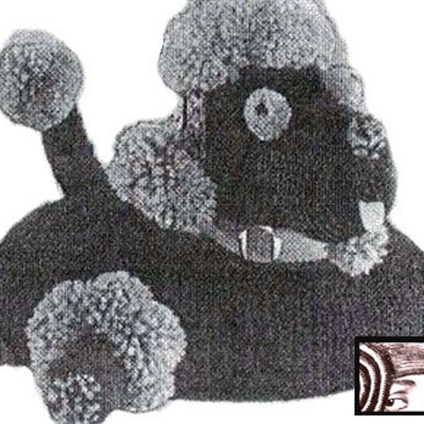 Crochet Pillow Pattern Poodle Puppy Dog Pillow TV Floor Cushion Pattern Vintage Kitsch PDF