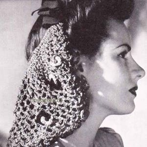 Crochet Snood Pattern Bow Snood Hat Hairnet Hair Net Vintage Crochet Pattern PDF