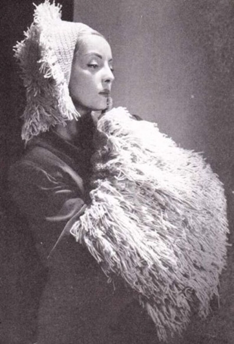 Fringed Tam & Muff Bag Crochet Hat Beret Purse Handbag Pattern EBook Download