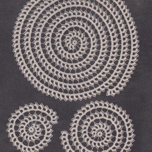 Crochet Doily Pattern Spiral Scroll Doily Set Doilies PDF Instant Download