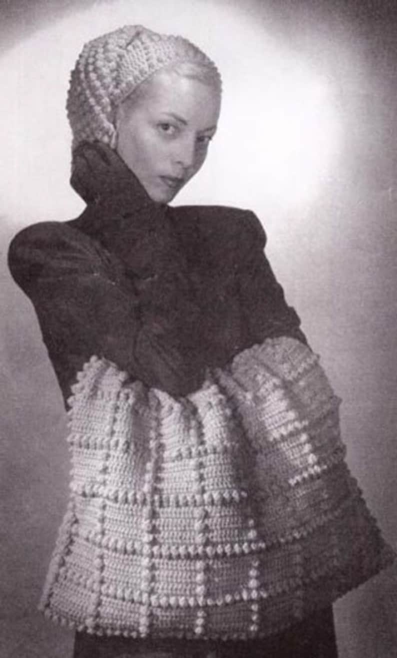 Fringed Tam & Muff Bag Crochet Hat Beret Purse Handbag Pattern EBook Download