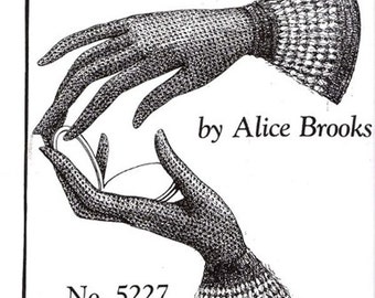 Crochet Gloves Pattern Vintage Alice Brooks Pattern Sizes S M L Instant Download