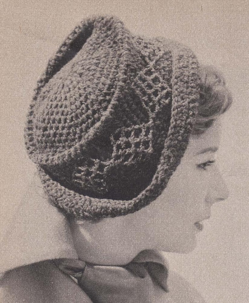 Fringed Tam & Muff Bag Crochet Hat Beret Purse Handbag Pattern EBook Download