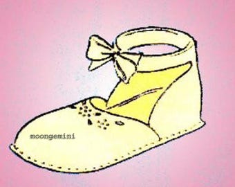 Baby Booties Pattern Ankle Strap Baby Shoes Bootees Sewing Pattern Vintage 1940s PDF
