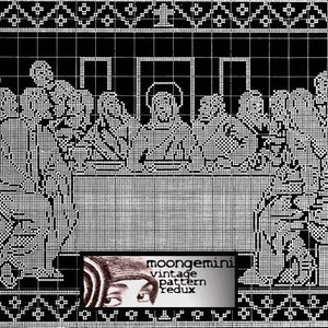 Filet Crochet The Last Supper Vintage Pattern PDF Instant Download