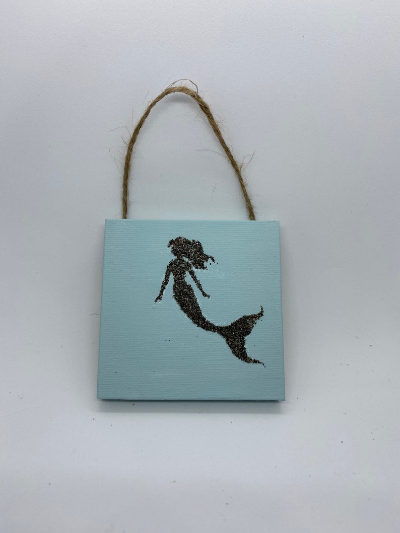 Mermaid art Santorini Mermaid mini canvas Mermaid ornament
