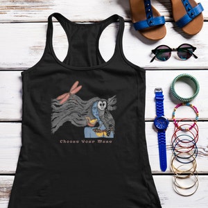 Boho Chic Illustrated Tank, Positive Affirmation Women&#39;s Tank, Cool Vibes Tank, Feminine Esthetic Racerback Top