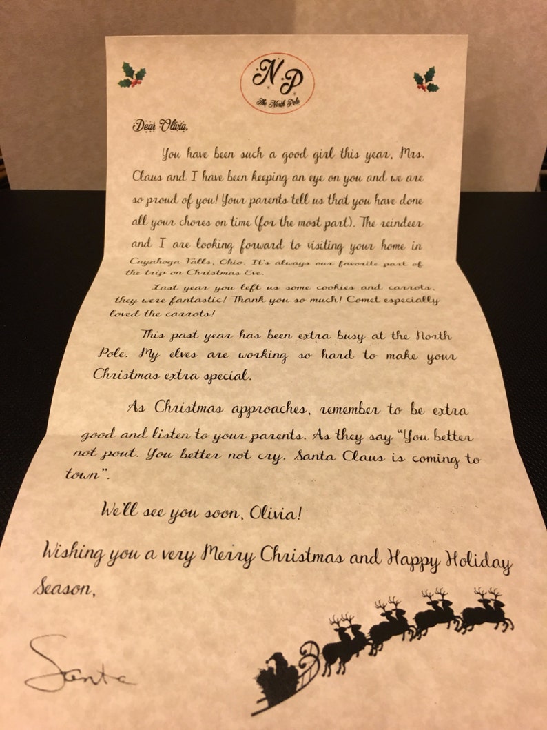 Personalized Letter From Santa Claus Etsy Personalized letter from santa claus etsy