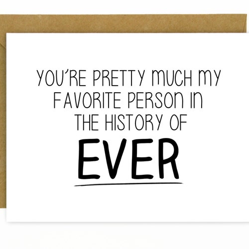 Anniversary Card for Husband, Boyfriend Wife or Girlfriend / Cute Anniversary Card / Sweet Birthday Card for Husband - Favorite Person Ever