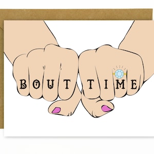 Funny Engagement Card / Funny Wedding Card / Engagement Congratulations / Diamond Ring Bout Time image 1