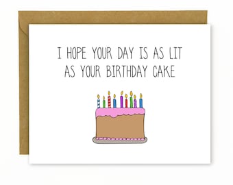 Funny Birthday Card for Friend / Funny Best Friend Birthday Card / Birthday Card for Boyfriend / Coworker Birthday / Happy Birthday - Lit
