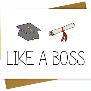 Lustige Karte zum Schulabschluss / Abitur / Graduierung / Abitur / Graduierung / Glückwunschkarte - Like a Boss