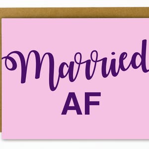 Cartão de casamento engraçado / Cartão de noivado engraçado / Parabéns pelo casamento - Casado AF