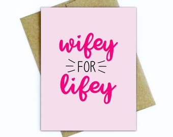 Grappige verjaardagskaart voor vriend/kaart voor beste vriend/vrouw Verjaardagsverzorging/kaart voor vrouw/vrouw/BFF - Wifey for Lifey