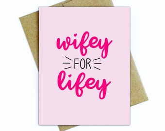 Funny Birthday Card for Friend/Card for Best Friend/Wife Birthday Care/Card for Wife/Wifey/BFF - Wifey for Lifey