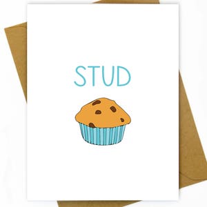 Tarjeta divertida para novio o esposo/Tarjeta de cumpleaños para novio/Tarjeta de aniversario divertida/Tarjeta de aniversario gay/Cumpleaños gay/LGBTQ - Stud Muffin