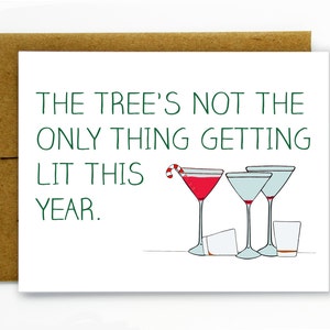 Funny Christmas Card Holiday Drinking Getting Lit image 1