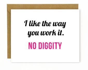 Grappige Valentijnsdagkaart voor man, vriend / Sexy valentijnskaart / Leuke Valentijnsdagkaart - I Like The Way You Work It. Geen waardigheid