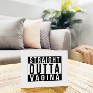 Pregnancy Card / New Baby / New Mom/ Baby Shower Card Straight Outta Vagina image 3