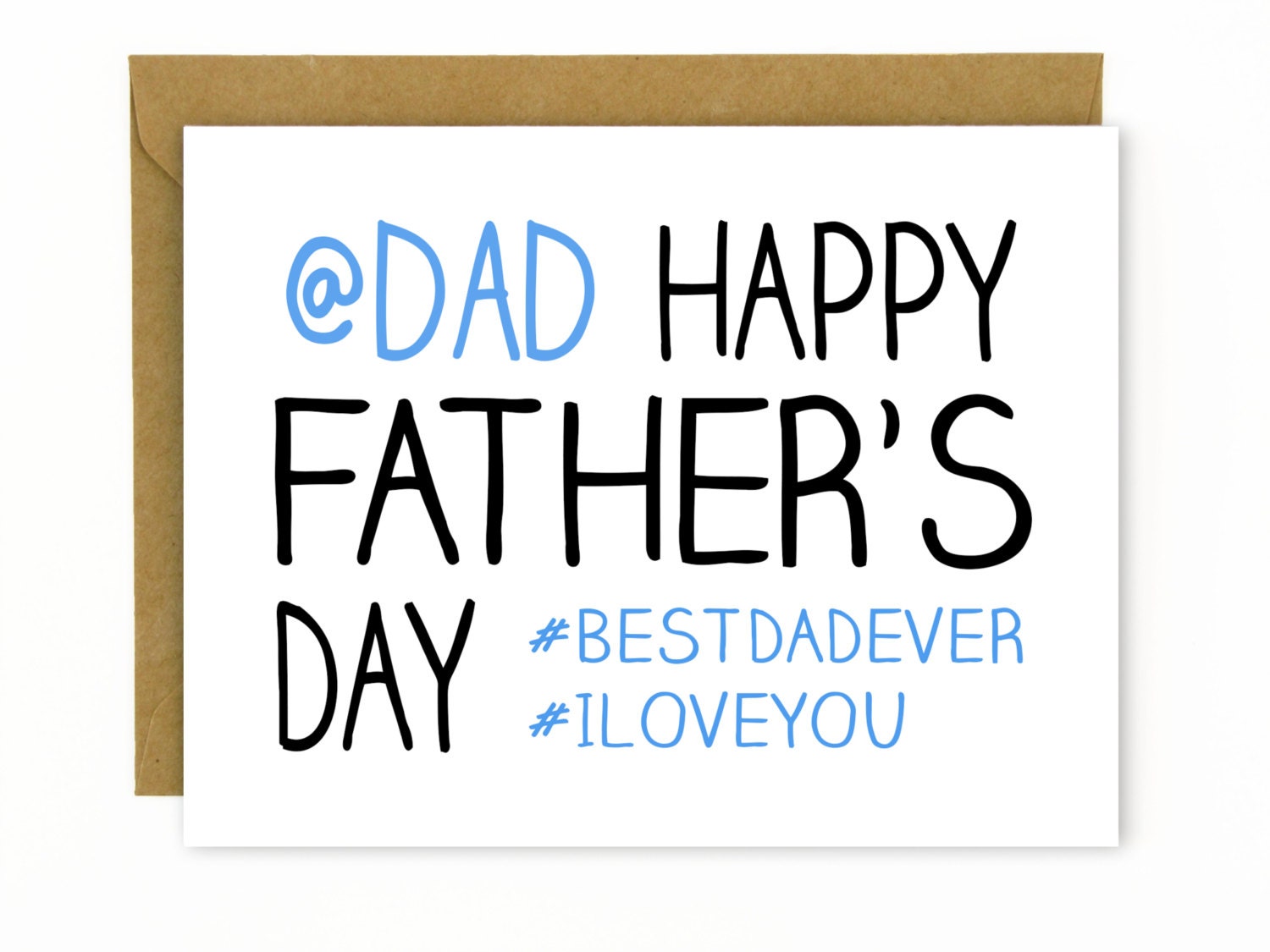 Funny Father's Day Card Twitter Hashtag Best Dad Ever Etsy