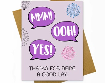 Sexy Card for Boyfriend, Husband, Wife or Girlfriend / Naughty Birthday Card / Dirty Anniversary Card / Naughty / Mature - Good Lay