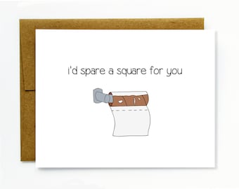 Funny Card for Boyfriend or Husband/ Funny Birthday Card / Funny Anniversary Card / Boyfriend Card - I'd Spare a Square for You