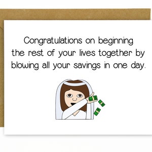 Funny Wedding Card / Wedding Gift / Wedding Congratulations / Money Card / Make it Rain