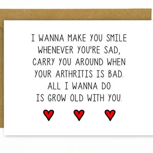 Jolie carte d'anniversaire pour petit ami, mari, petite amie, femme / carte douce / carte amour / carte d'anniversaire / chanteur de mariage - vieillissez avec vous