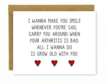 Cute Anniversary Card for Boyfriend, Husband, Girlfriend, Wife / Sweet Card / Love Card / Birthday Card / Wedding Singer - Grow Old With You
