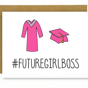 High School Abschluss Karte / College Abschluss Karte / Lustige Abschluss Karte - #Future Girl Boss