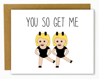 Funny Birthday Card for Friend / Funny Best Friend Birthday Card / Card for BFF / Bestie Birthday / Sweet Card / Customize - You So Get Me