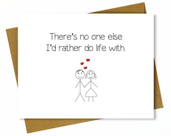 Husband Anniversary Card / Cute Anniversary Card for Boyfriend or Husband / Sweet Birthday Card for Husband or Boyfriend - Do Life With