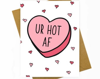 Sexy Valentijnsdagkaart voor vriend, echtgenoot, vrouw / Funny Valentine / Sexy Naughty Valentine's Day Card / Lesbische Valentijn - UR Hot AF