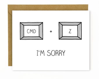 I'm Sorry Card MAC - Apology Card / Fucked Up / Undo