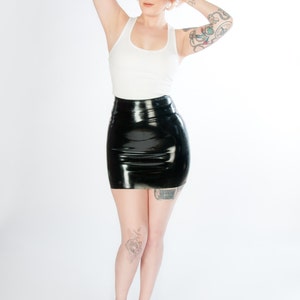 Latex High-Waisted Mini Skirt