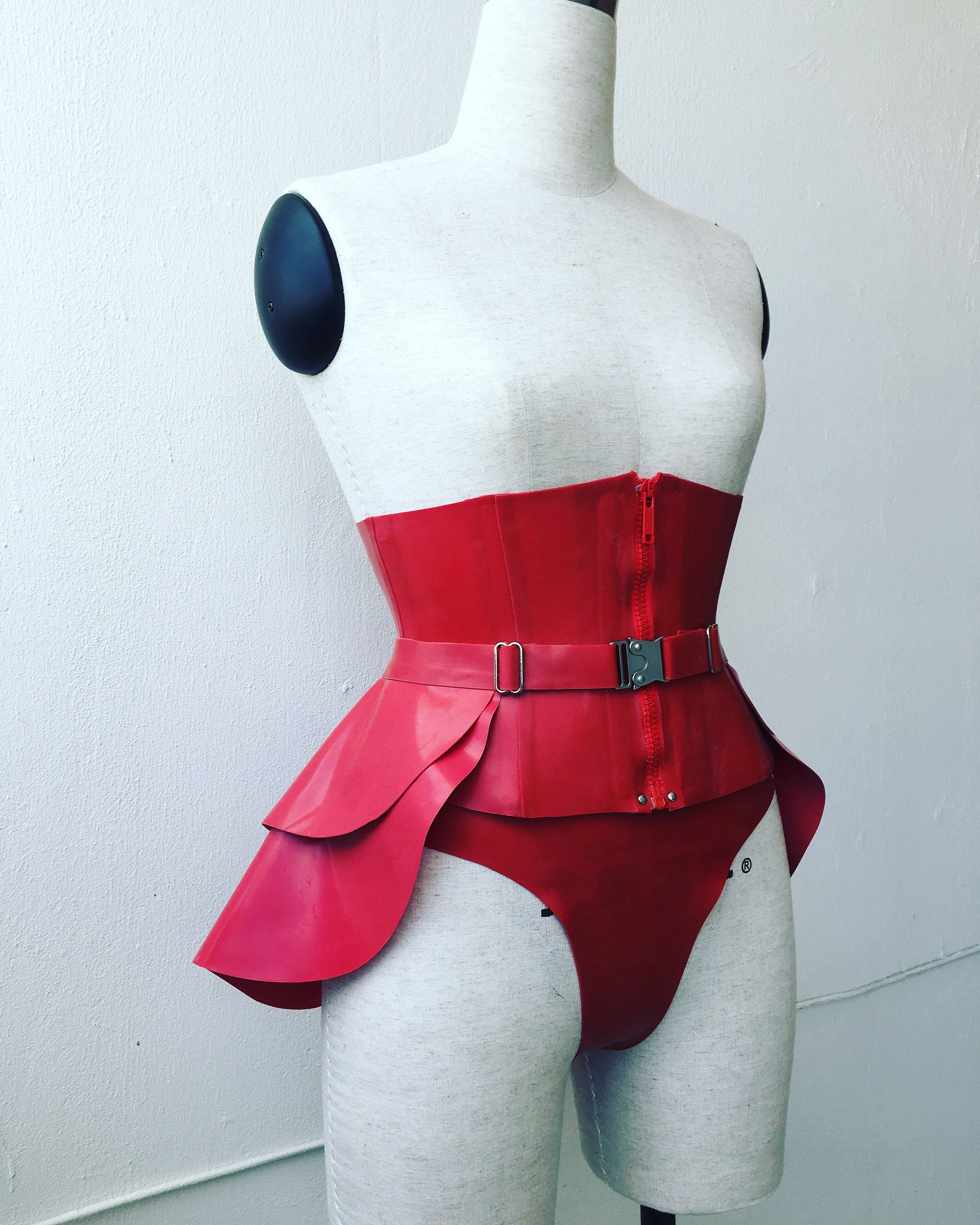 Classic Fire Engine Red Handmade Steel Boned Summer Underbust