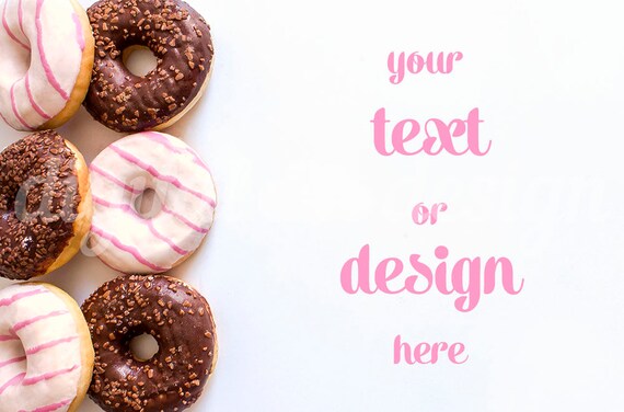 Chocolate Donuts Food Photography Mockup White Desktop Stationery Styled Chocolate Donuts Food Photography Mockup White Desktop Stationery Styled