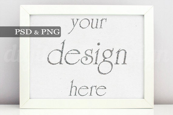 Simple Blank Frame Mockup Styled Stock Photography White Horizontal